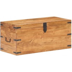 Rustic Solid Wood Storage Boxes,With lid,with Side Handles,Storage Chest,Ample Storage Space,Item Storage,for Living Room,Bedroom,Corridor,Entrance,Chest 35.4"x15.7"x15.7" Solid Acacia Wood