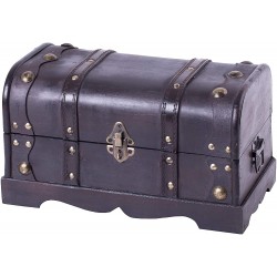 VintiquewiseTM Small Pirate Style Wooden Treasure Chest