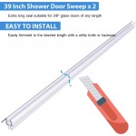 2-Pack Butecare Frameless Shower Door Bottom Seal – Stop Shower Leaks and Create a Water Barrier 3 8” x 39”