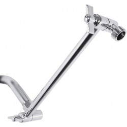 Adjustable Shower Arm Universal Connection NearMoon Solid Brass Shower Extension Arm Adjust Angle to Upgrade Shower Experience Easy to Install Anti-leak Chrome Finish