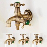 ADKHF Mop Pool Faucet Generic Antique Brass Pattern Ceramic Handle Single Cold Mop Pool Faucet Laundry Sink