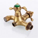 ADKHF Mop Pool Faucet Generic Antique Brass Pattern Ceramic Handle Single Cold Mop Pool Faucet Laundry Sink