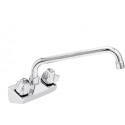 AmGood Wall Mount Kitchen Sink Faucet | 12" Swivel Spout | 4" Center | NSF | Commercial Kitchen Utility Laundry