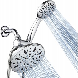 AquaDance 7" Premium High Pressure 3-Way Rainfall Combo Combines The Best of Both Worlds-Enjoy Luxurious Rain Showerhead and 6-Setting Hand Held Shower Separately or Together Chrome