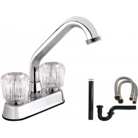 Belanger 2940WKIT Laundry Tub Faucet with Complete Installation Kit with Dual Round Acrylic Handles Polished Chrome