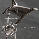 Brushed nickel Shower heads combo with two spray setting fixed shower head and two spray settings handheld shower head with grey face