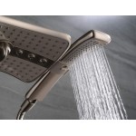 Brushed nickel Shower heads combo with two spray setting fixed shower head and two spray settings handheld shower head with grey face