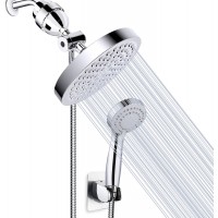 Filtered Shower Head High Pressure Rainfall Shower Head Handheld Shower Filter Combo Luxury Modern Chrome Plated with 60'' Hose Anti-leak with Holder