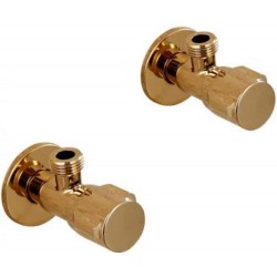 Gfghhuxj Mixer Tap Body Thicken Triangle Valve Gold Plating Toilet Vegetable Pot Basin General Purpose Cold Heat Water Stop Valve Angle Valve