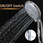 HauSun Handheld Shower Head with On Off Switch 5 Spray Settings 6.5 Feet Extra Long Hose High Pressure with Bathroom Faucet Kit Universal Adapter Holder Mount for Wall,Chrome Finish