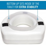 HealthSmart Raised Toilet Seat Riser That Fits Most Standard Bowls for Enhanced Comfort and Elevation with Slip Resistant Pads 15x15x5 New and Improved