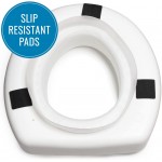 HealthSmart Raised Toilet Seat Riser That Fits Most Standard Bowls for Enhanced Comfort and Elevation with Slip Resistant Pads 15x15x5 New and Improved