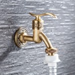 JESEBROD Retro Antique Brass Single Handle Washer Faucet in-Wall Laundry Bathroom Kitchen Mop Water Tap Washing Machine Faucet for Decorative Outdoor Garden Faucet G1 2"