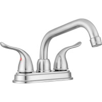 Pacific Bay Treviso Utility Laundry Sink Faucet with Swivel Spout 2-Handle Levers Centerset Brushed Satin Nickel Plated
