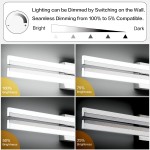 PRESDE Modern Dimmable LED 24inch Vanity Light Fixtures for Bathroom Chrome Bath Lighting（Cold White 6000K）