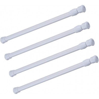 Tension Rods 4 Pack 15.7-28 Inches Adjustable Spring Steel Cupboard Bars Tension Curtain Rod Shower Rod Extendable Width