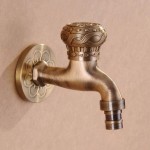 Wall Mounted Washing Machine Faucet Antique Brass Outdoor Garden Single Cold Sink Tap Short