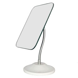 YEAKE Adjustable Flexible Gooseneck Makeup Mirror,360°Rotation Folding Portable Desk Vanity Mirror with Stand Shower Shaving Cosmetic Mirror Square