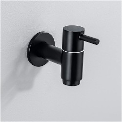 YINYANG Wall Mounted Laundry Sink Faucet Cold Water Only Mop Pool Tap Black Color Color : Black