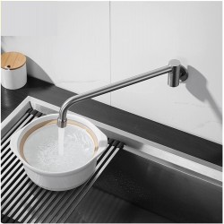 ZEFS--ESD Pot Filler Copper Brushed Single Cold Basin Faucet Balcony Mop Pool Extended Faucet Semi-Automatic Swing Switch Faucet