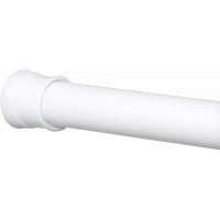 Zenna Home 604W Adjustable Curtain Tension Shower Rod 36"-60" White