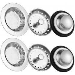 6 Pack of Kitchen Sink Stopper Strainer,Carry360 Anti-Clogging Stainless Steel Sink Disposal Stopper Perforated Basket Drain Filter Sieve or Keep Water for Kitchen Sink Drain
