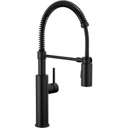 Delta Faucet Antoni Black Kitchen Faucet with Pull Down Sprayer Commercial Style Kitchen Sink Faucet Faucets for Kitchen Sinks Single-Handle Magnetic Docking Spray Head Matte Black 18803-BL-DST