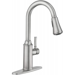 Moen 87801SRS Conneaut One-Handle Pulldown Kitchen Faucet with Reflex and Power Clean Spot Resist Stainless