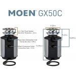 Moen GX50C Prep Series 1 2 HP Continuous Feed Garbage Disposal with Sound Reduction Power Cord Included Black