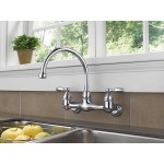 Peerless Claymore 2-Handle Wall-Mount Kitchen Sink Faucet Chrome P299305LF