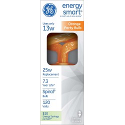 GE 78958 Energy Smart 13-Watt Spiral Compact Fluorescent Bulb Orange