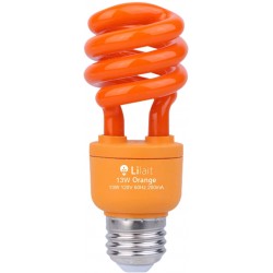 LILAIT CFL 13 Watt Light Bulbs CETL Approved E26 Base 120V Party Light for Indoor and Outdoor Orange