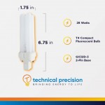 Replacement for Philips Light Bulb PL-C15mm 28w 827 by Technical Precision 28 Watt Energy Saver Plug in Bulb with GX32D-3 2-Pin Base T4 CFL Light Bulb 2700k Soft White 1 Pack
