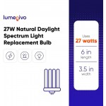 Replacement Light Bulbs CFML27VLX 27 Watt Natural Daylight Spectrum Light Bulb for Verilux Happy Eyes by Lumenivo 27 Watt 6500K Bulb Four Tube CFL with GX10Q-4 4 Pin Base in a Square 1 Pack