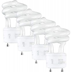 SleekLighting 13Watt T2 Spiral CFL GU24 Light Bulb Base 2700K 900lm -UL Approved,Compact Fluorescent -Warm White Light 4pack