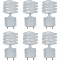 Sunlite 41169-SU Compact Fluorescent T2 Spiral Standard Household Energy Saving CFL Light Bulb 23 Watt 100W Equivilant GU24 Base 27K Warm White 6 Pack 2700K-Warm