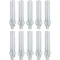 Sunlite PLD18 SP41K 10PK 4100K Cool White Fluorescent 18W PLD Double U-Shaped Twin Tube CFL Bulbs with 2-Pin G24D-2 Base 10 Pack