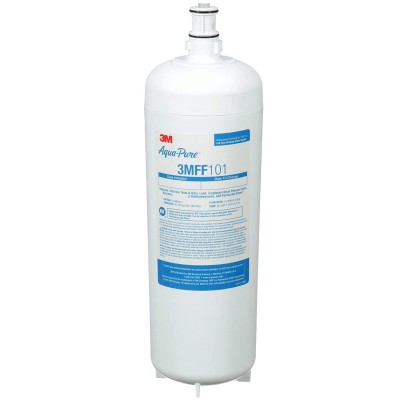 3M Aqua-Pure Under Sink Full Flow Drinking Replacement Water Filter 3MFF101 For Aqua-Pure System 3MFF100,Sanitary Quick Change Reduces Particulates Chlorine Taste and Odor Cysts Lead Select VOCs Model:70020249663 White