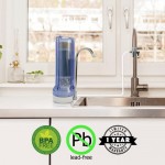 APEX MR-1050 Countertop Water Filter 5 Stage Mineral pH Alkaline Water Filter Easy Install Faucet Water Filter Reduces Heavy Metals Bad Taste and Up to 99% of Chlorine Clear