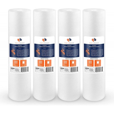 Aquaboon 1 Micron 20" Sediment Water Filter Replacement Cartridge | Whole House Sediment Filtration | Compatible with AP810-2 SDC-45-2005 FPMB-BB5-20 P5-20BB FP25B 155358-43 4 Pack