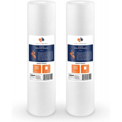Aquaboon 5 Micron 20" Sediment Water Filter Replacement Cartridge | Whole House Sediment Filtration | Compatible with AP810-2 SDC-45-2005 FPMB5-20 P5-20 FP25B 155358-43 2 Pack