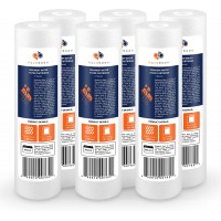 Aquaboon 6-Pack of 1 Micron 10" Sediment Water Filter Replacement Cartridge for Any Standard RO Unit | Whole House Sediment Filtration | Compatible with DuPont WFPFC5002 Pentek DGD series RFC series