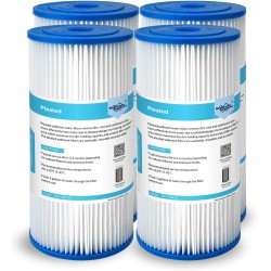 Membrane Solutions 20 Micron Pleated Water Filter Home 10"x4.5" Whole House Heavy Duty Sediment Replacement Cartridge Compatible with ECP10-1,ECP20-BB,R50-BBSA,FXHSC,CB1-SED10-BB 4 Pack