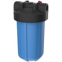 Pentair Pentek 150237 Big Blue Filter Housing 1" NPT #10 Whole House Heavy Duty Water Filter Housing with High-Flow Polypropylene HFPP Cap and Pressure Relief Button 10-Inch Black Blue