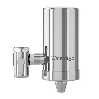 Waterdrop WD-FC-06 Stainless-Steel Faucet Water Filter Carbon Block Water Filtration System Tap Water Filter Reduces Chlorine Heavy Metals and Bad Taste 1 Filter Included