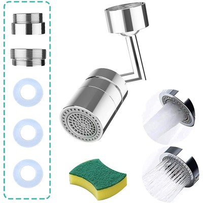XUERZAT 720 Degree SwivelKitchen Faucet Aerator ，Universal Anti Splash Sink Attachment 2 Modes faucet extender,for athroom Face Washing Gargle & Eye Flush adapter