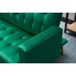 Boncrea 68" Velert Futon Sofa Couch Bed for Living Room Green