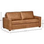 Brand – Rivet Andrews Contemporary Top-Grain Leather Sofa 82"W Cognac