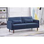 CINNIC Sofa Couch Modern Decor Fabric Sofa Couch Furniture Suitable for Small Spaces Living Room Soft Fabric Upholstery Easy Tool-Free Assembly Sofa Blue