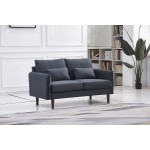 CINNIC Sofa Couch Modern Decor Fabric Sofa Couch Furniture Suitable for Small Spaces Living Room Soft Fabric Upholstery Easy Tool-Free Assembly Loveseat Gray Blue